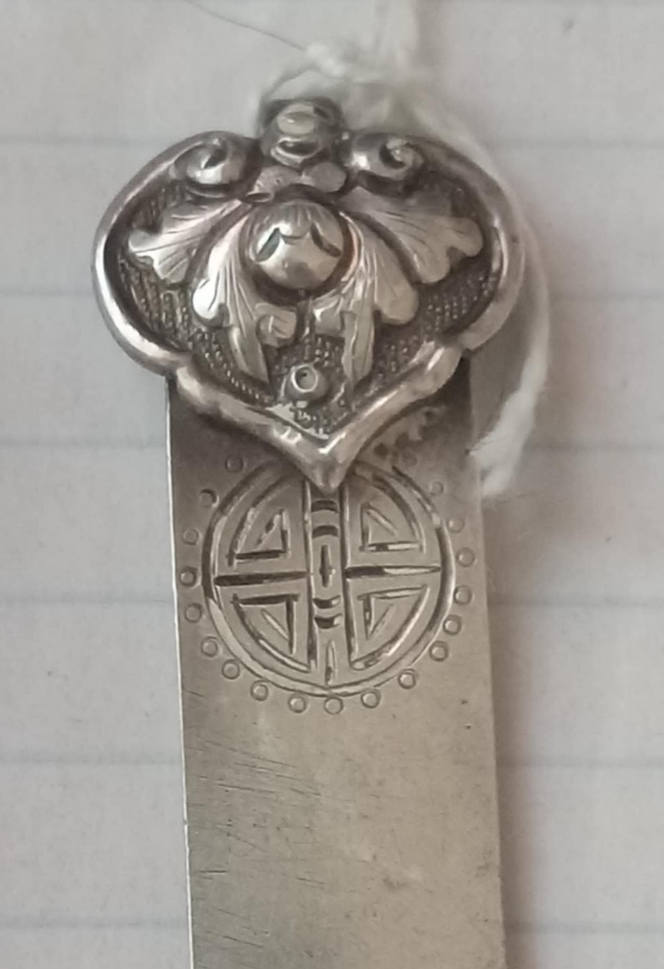 Lot of 2 Antique Chinese Manchurian Qing SILVER Hair Pin Engraved 扁方