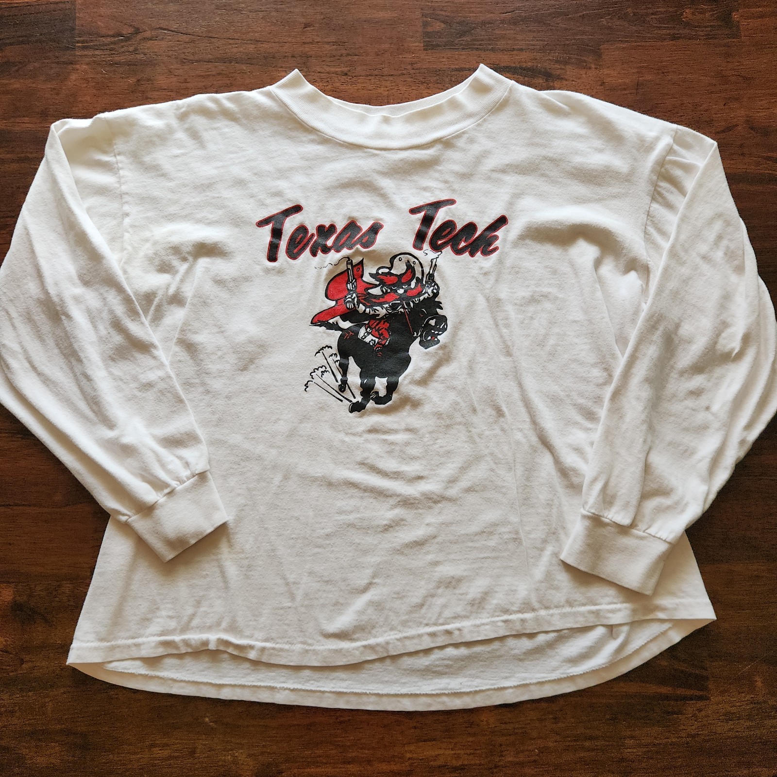 VTG 80s 90s RARE Texas Tech Raider Red Double Sided Shirt Women’s XL