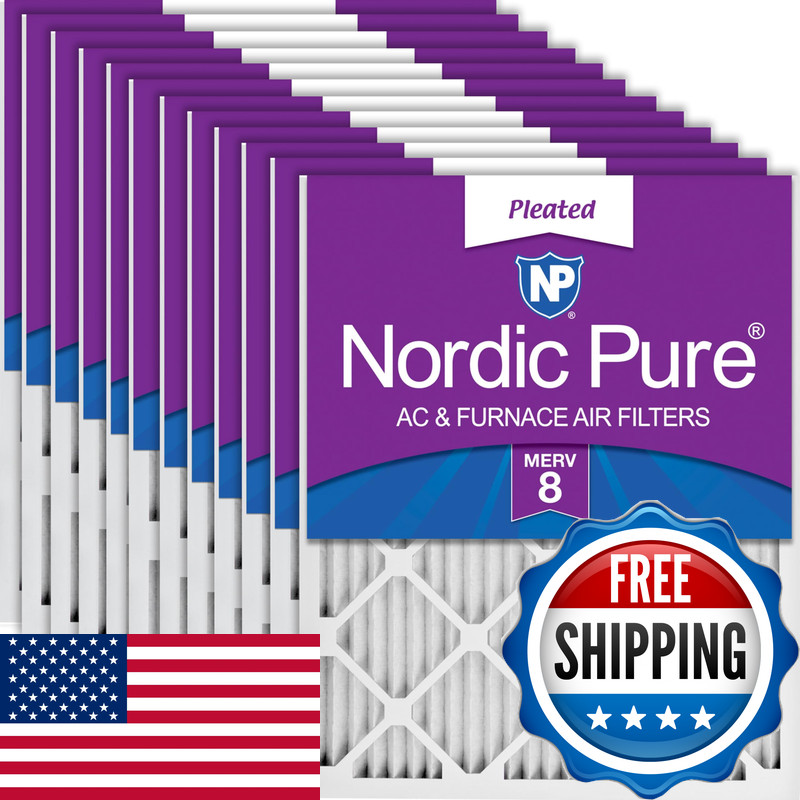 Nordic Pure 20X24X1 Actual Size 19 1/2 X 23 7/16 X 3/4 Pleated Merv 8 Air