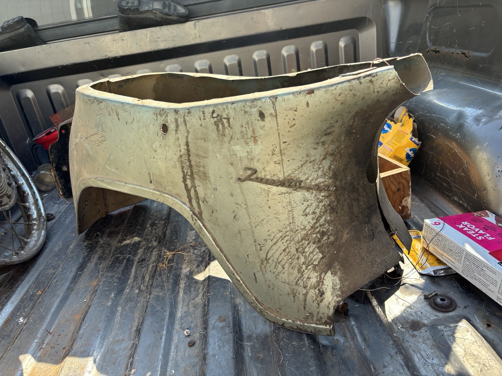 Original Steel Triumph 21 (3TA) Bathtub Rear Fairing W/ Original Script Emblem Original Steel Triumph 21 (3TA) Bathtub Rear Fairing W/ Original Script Emblem