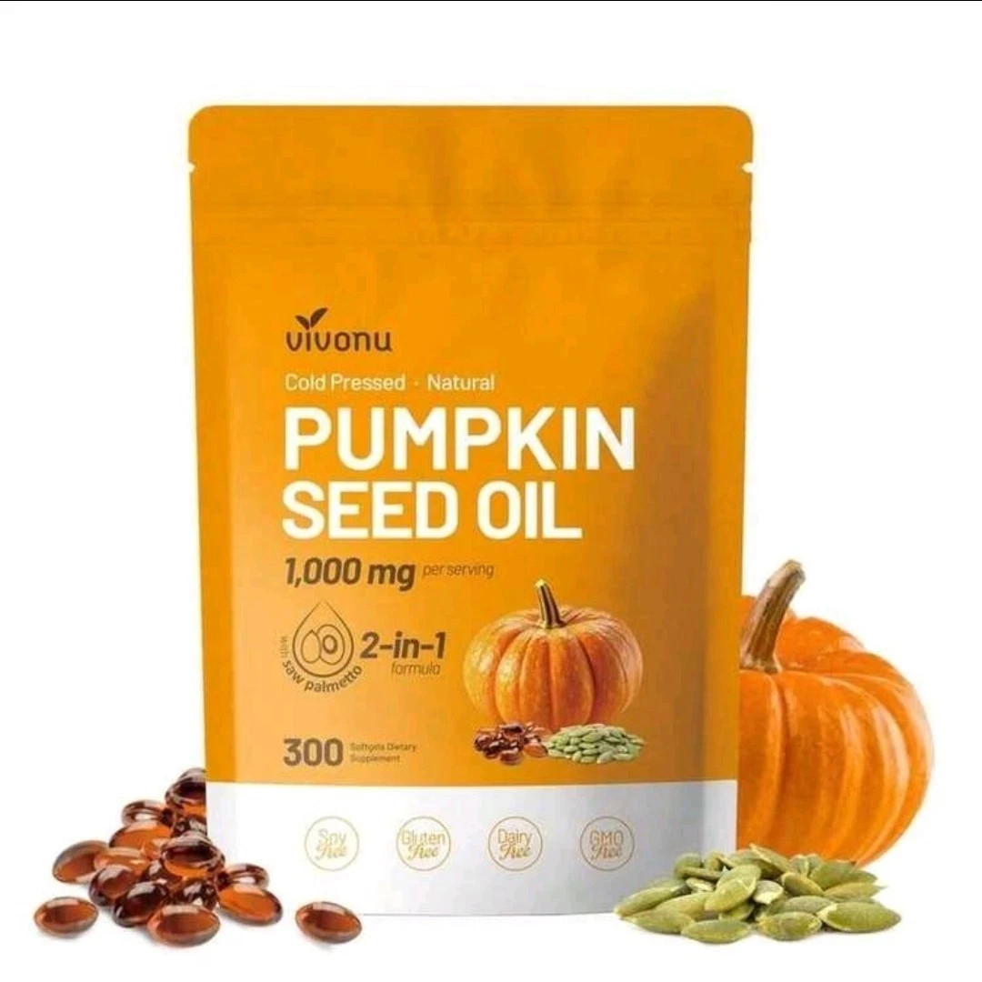 1 pack Pumpkin Seed Oil with Saw Palmetto Capsules Cold Pressed, Pure Virgin Oil 1 pack Pumpkin Seed Oil with Saw Palmetto Capsules Cold Pressed, Pure Virgin Oil