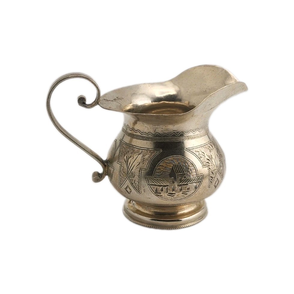 Antique 1885 Russian 84 Silver Creamer Moscow Ivan Lebedkin Viktor Savinkov Jug