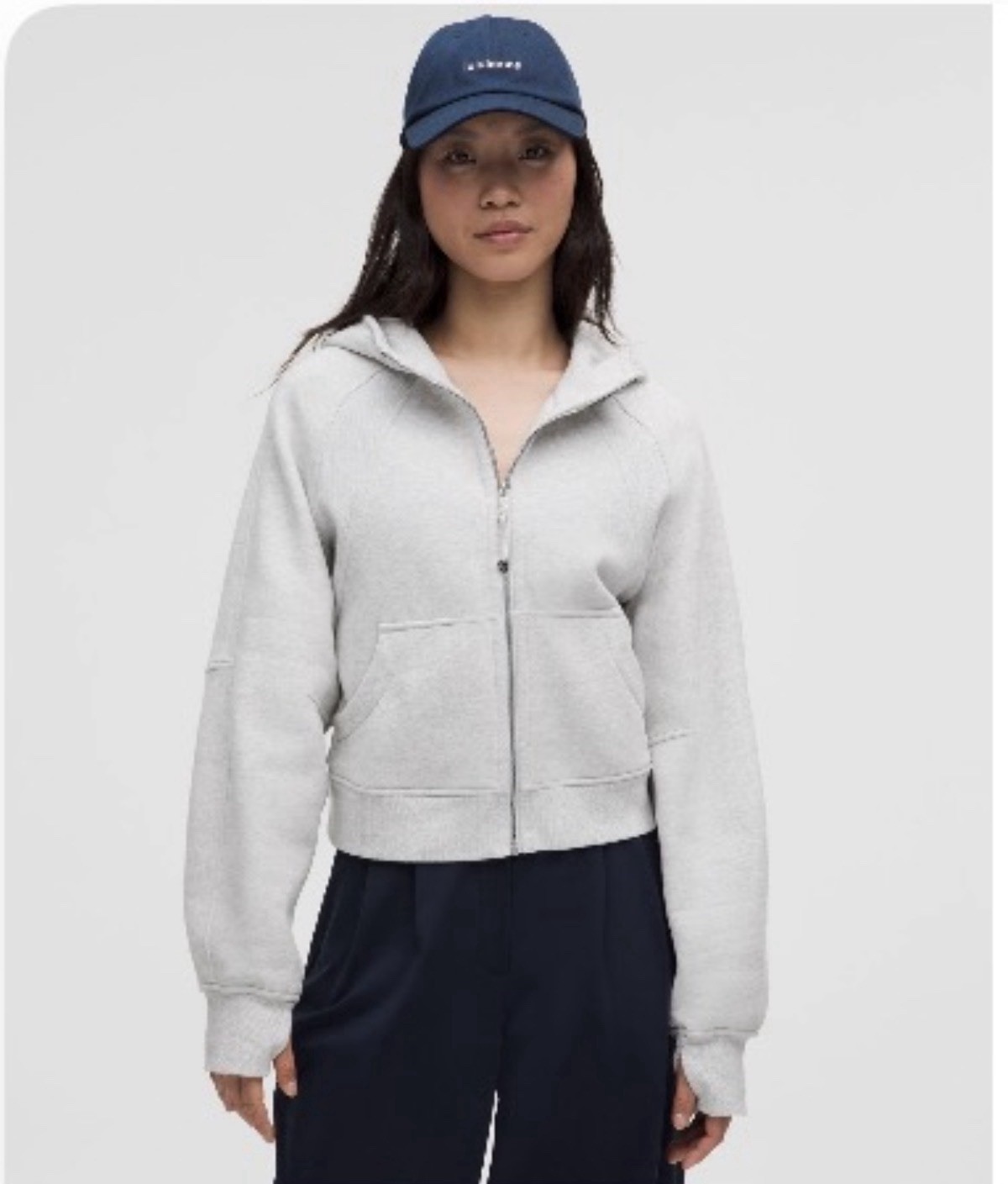 Lululemon Scuba Oversized Full Zip Hoodie Heathered Core Ultra Light Grey XS/S