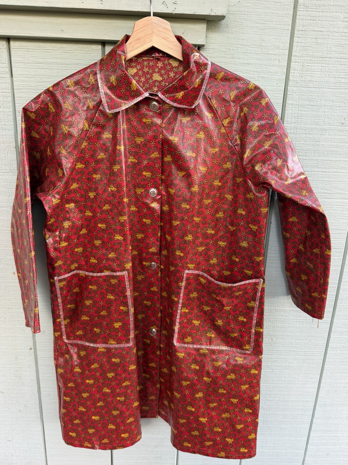 Vintage Rare 60s Vinyl Cat Rain Trench Coat Striped Made In Japan Size M women\' Vintage Rare 60s Vinyl Cat Rain Trench Coat Striped Made In Japan Size M women\'