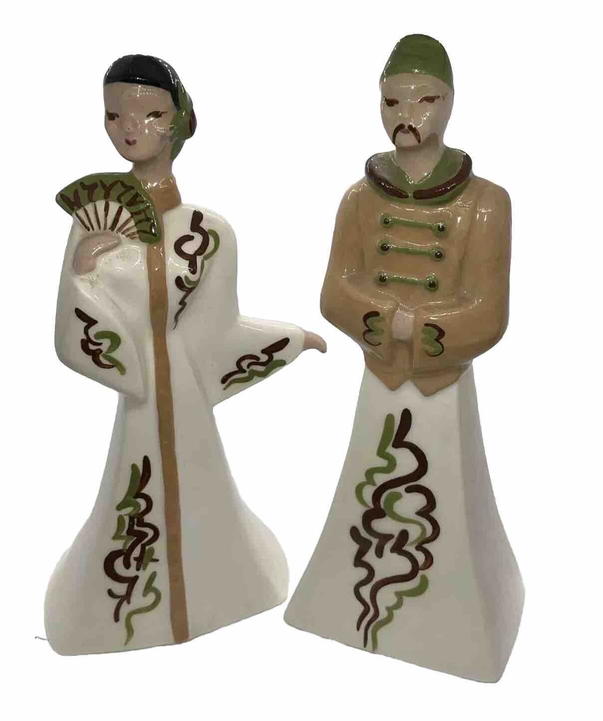 Vintage Mid Century Pottery California Ceramic Figurines MCM # 16/17