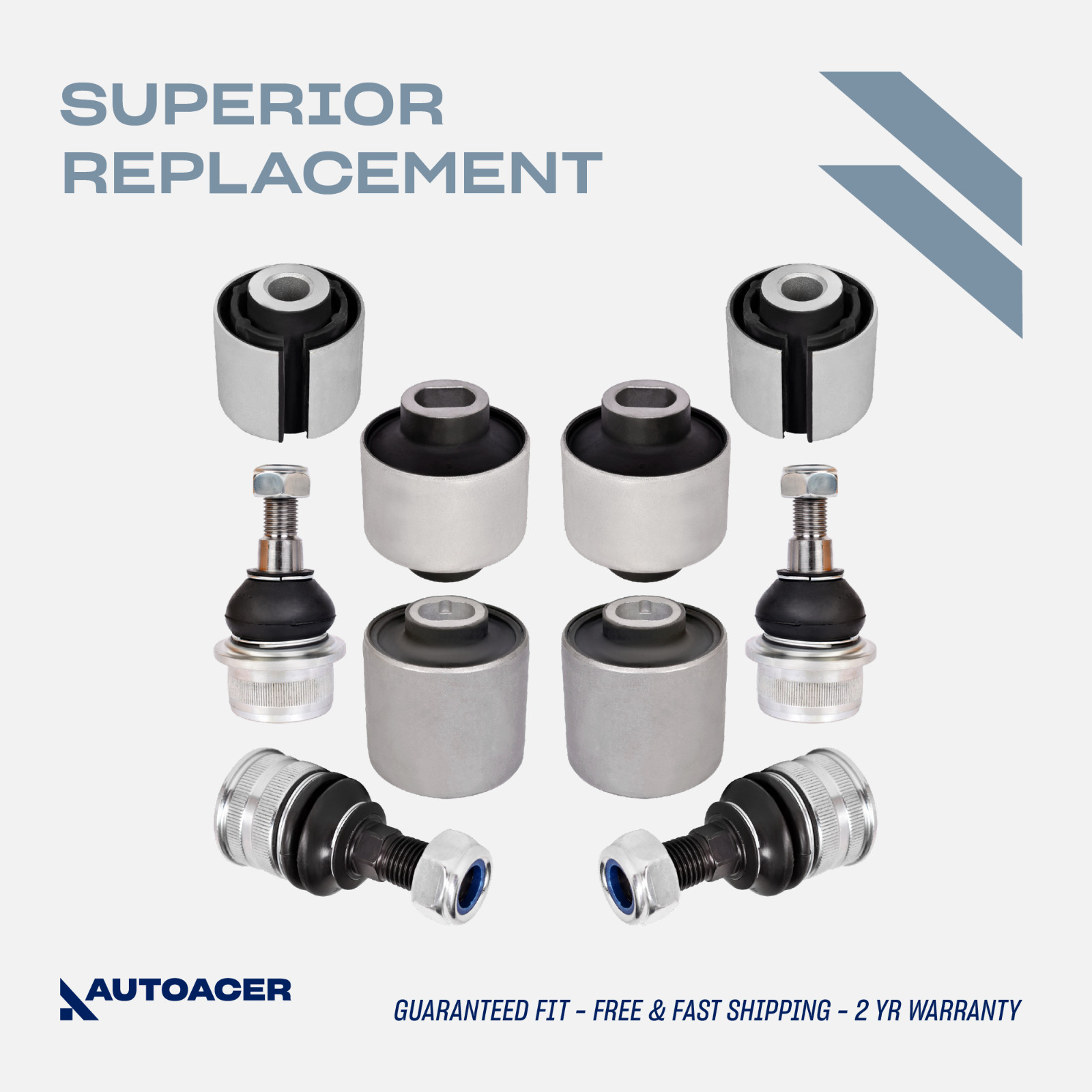 AUTOACER - 10p Front Control Trailing Arm Bushings Ball Joints For Mercedes-Benz