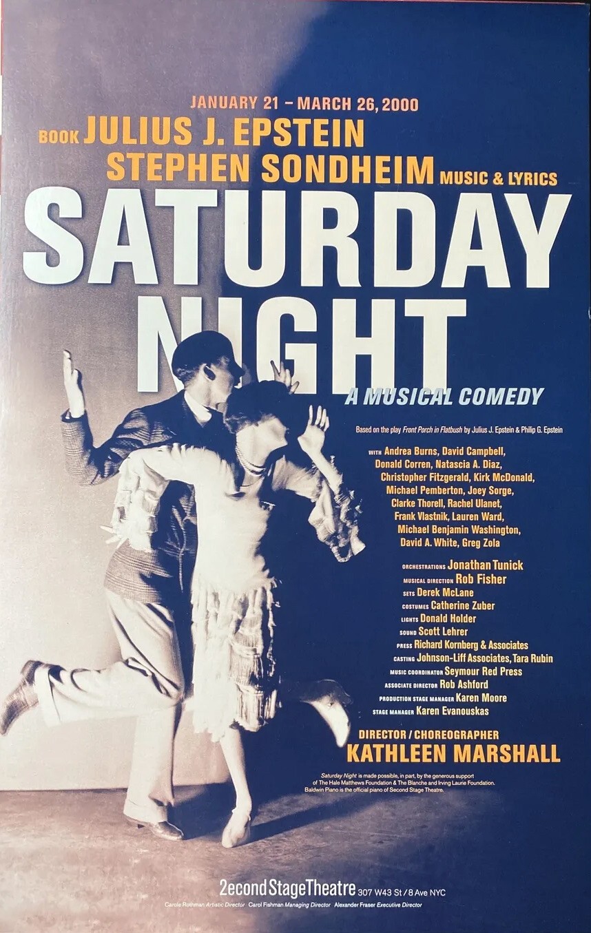 Sondheim SATURDAY NIGHT (1st show written) 14X22\
