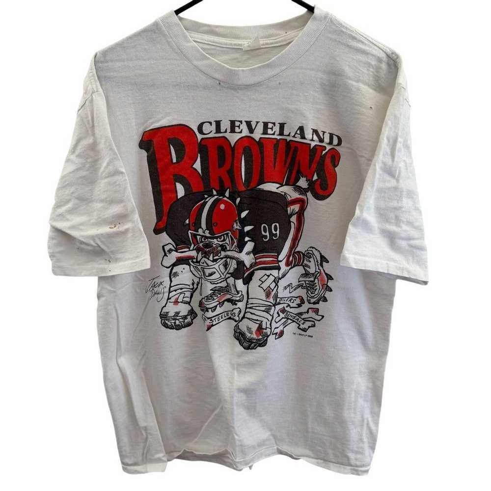 vintage cleveland browns dog pound single stitch t shirt AN50436