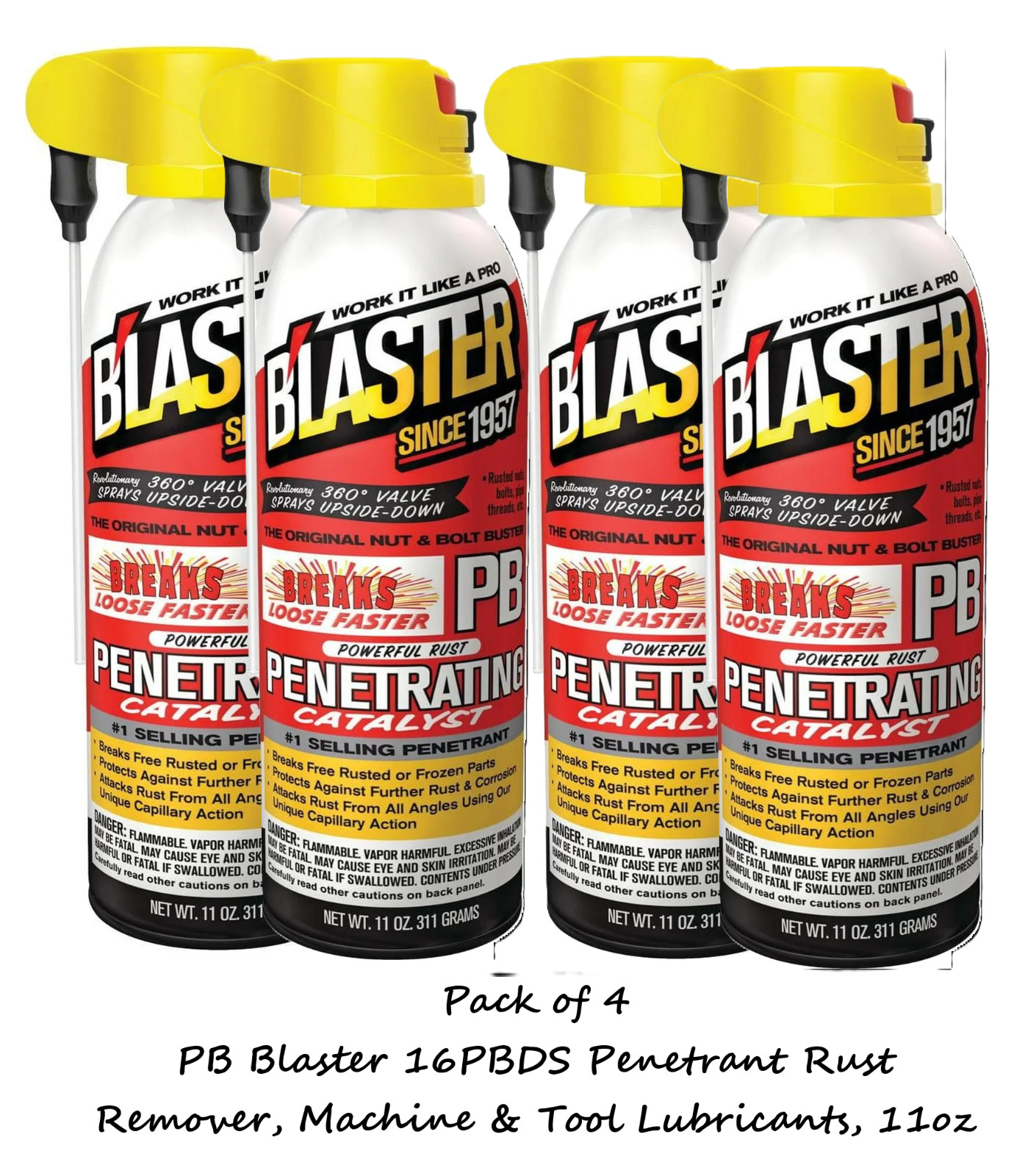 PB Blaster 16PBDS Penetrant Rust Remover, Machine & Tool Lubricants, 11oz (4 Pk) PB Blaster 16PBDS Penetrant Rust Remover, Machine & Tool Lubricants, 11oz (4 Pk)