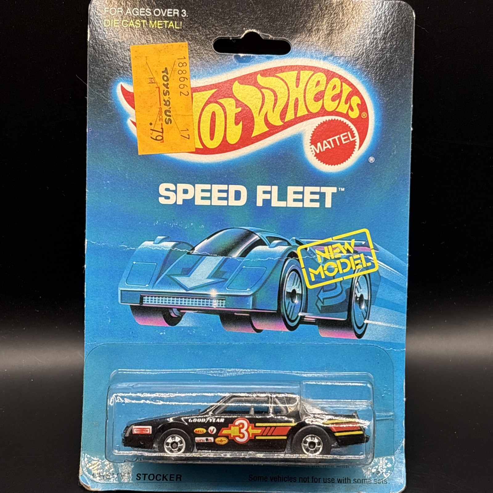 Hot Wheels Chevy Stocker 1988 Speed Fleet Black #3 1791 New Model