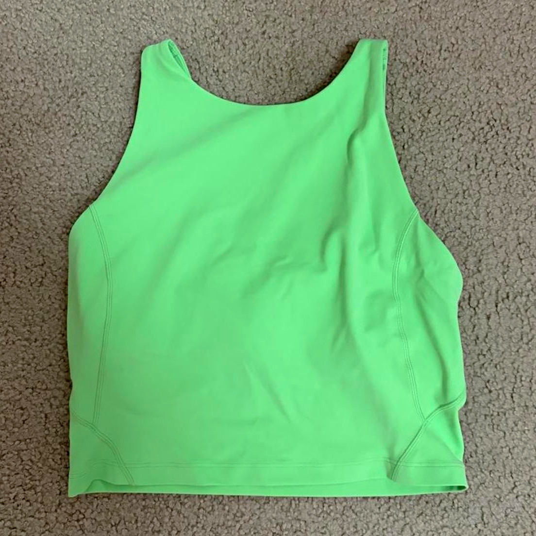 lululemon athletica Women’s Green Cropped Tank 8 Stretch Knit Yoga Gym lululemon athletica Women’s Green Cropped Tank 8 Stretch Knit Yoga Gym