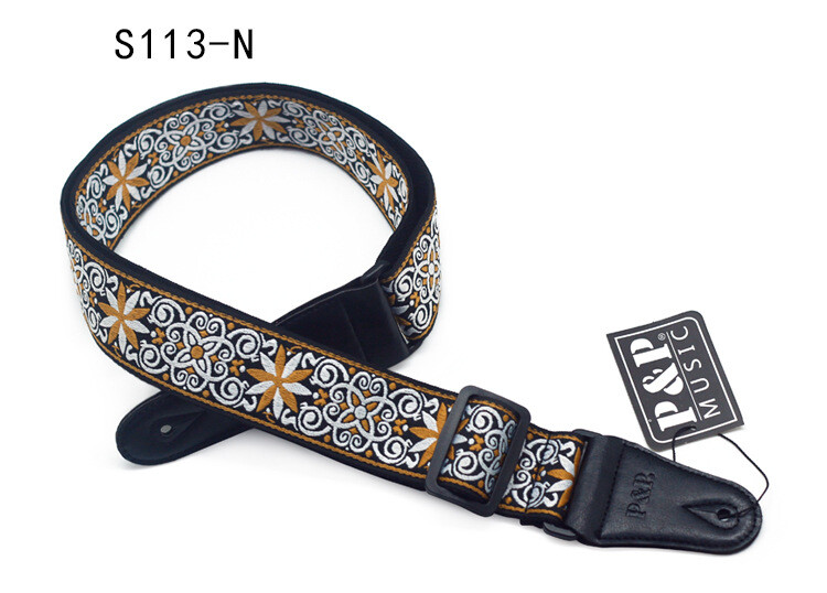 Embroidery Bohemian Cotton Electric Acoustic Guitar Belt Adjustable Soft Strap