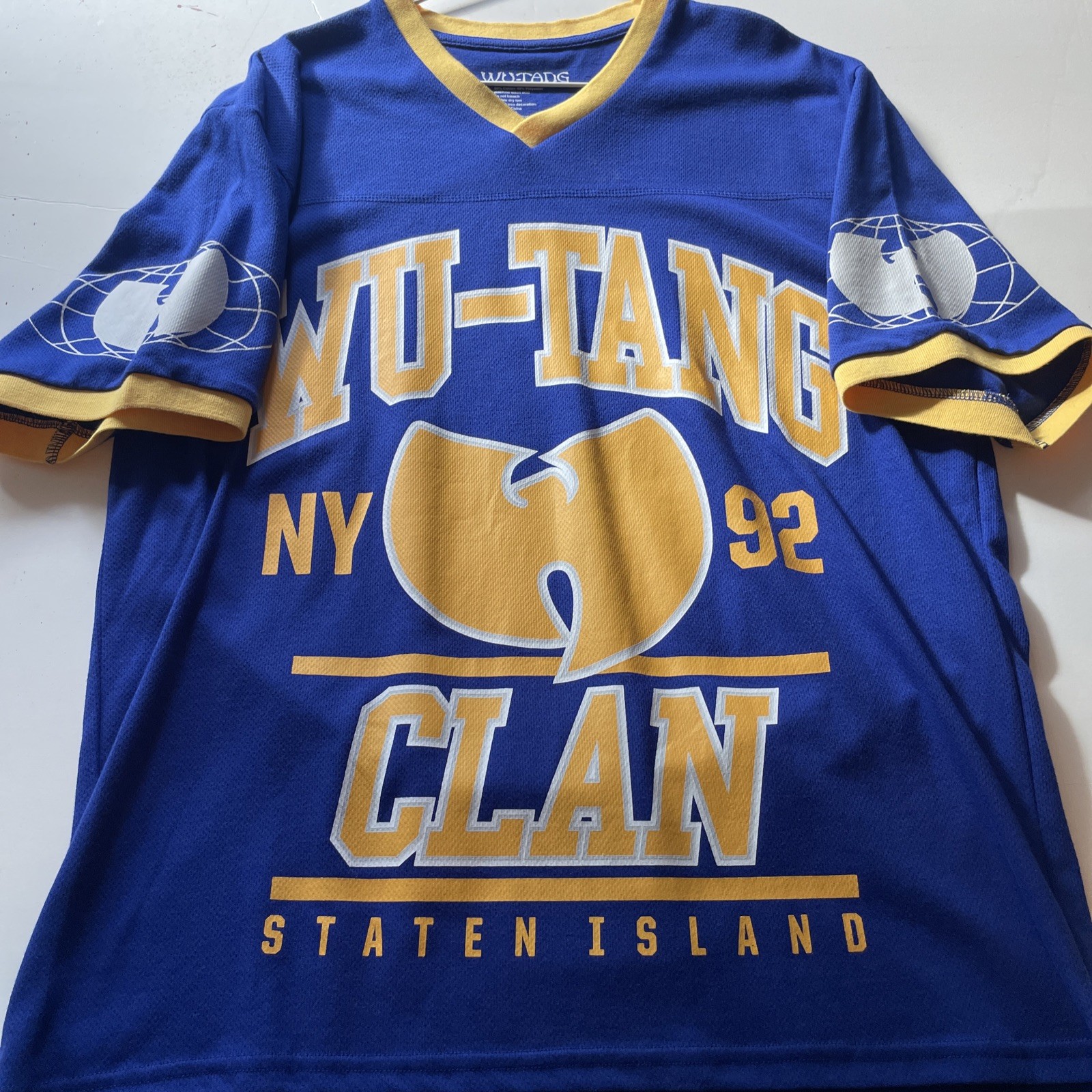 Wu Tang Clan V-Neck Jersey Blue NWOT Men’s XL hip hop