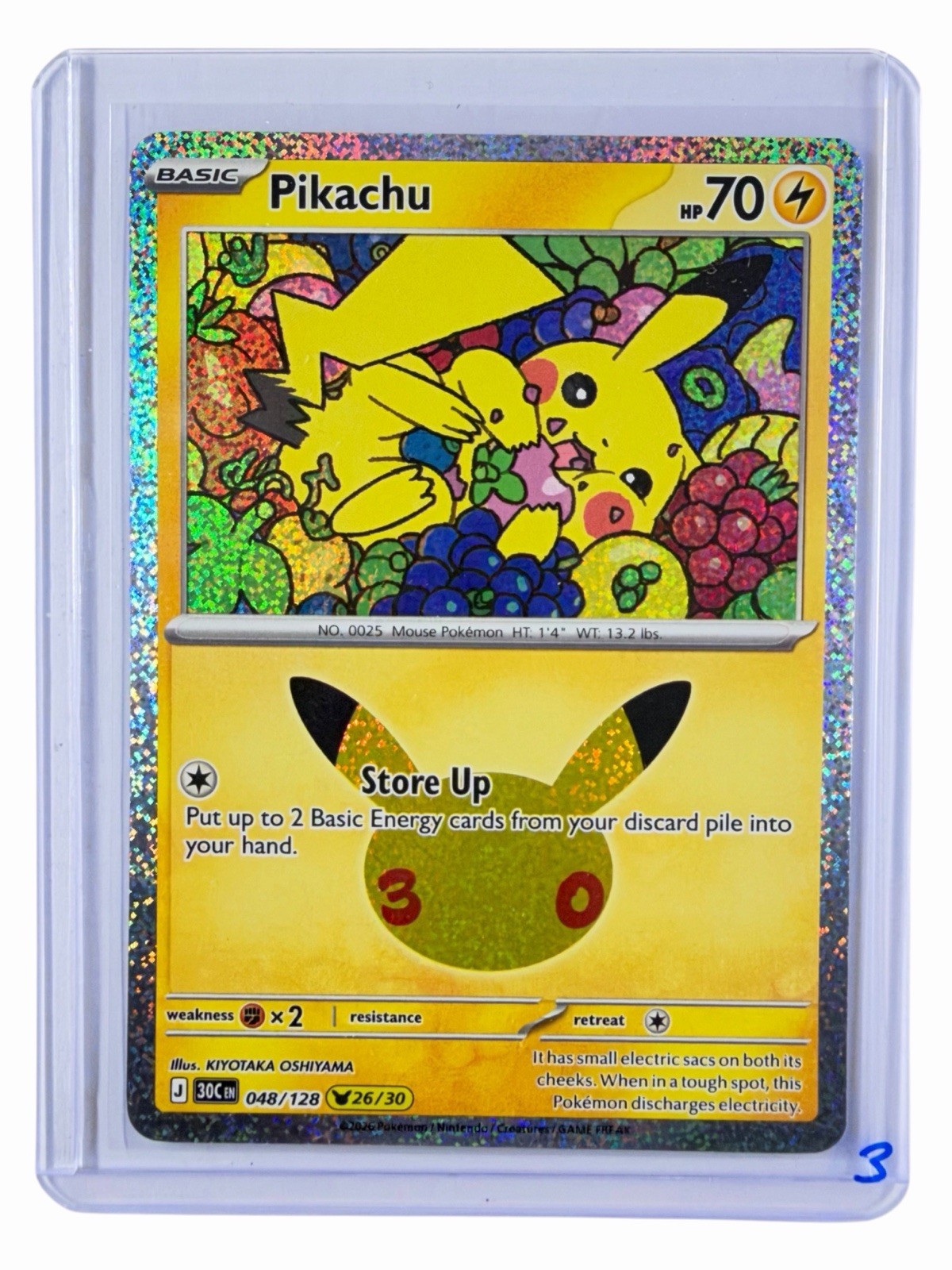 Pokemon TCG Pikachu 048/128 (26/30) 30th Celebration Rare Holo Near Mint Pokemon TCG Pikachu 048/128 (26/30) 30th Celebration Rare Holo Near Mint