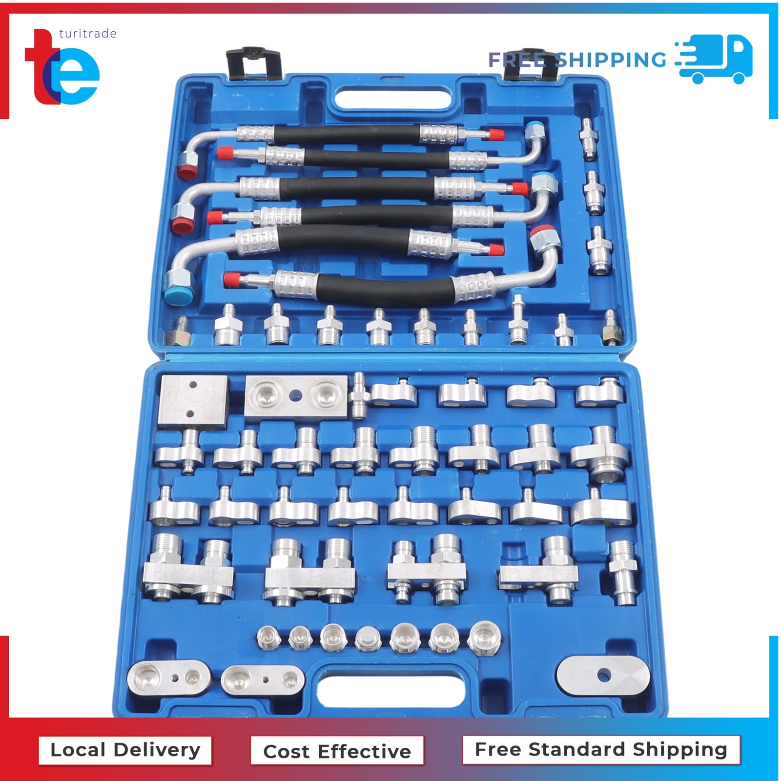 56Pcs Auto Air Conditioning Leak Detector Detection Fitting Tool Kit Car Truck