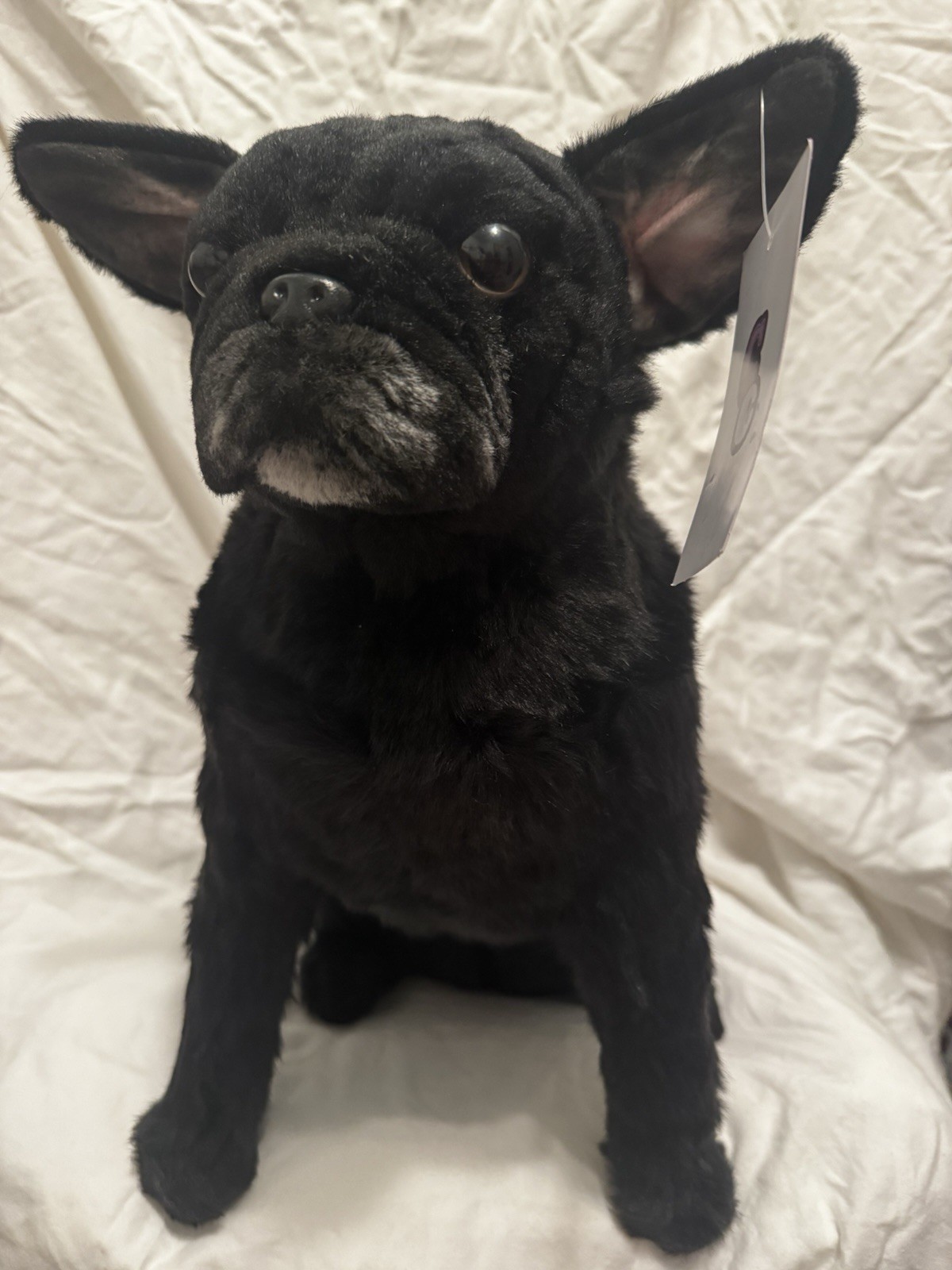 Cuddle Clones Black Plush Pug Dog Sitting with Tags