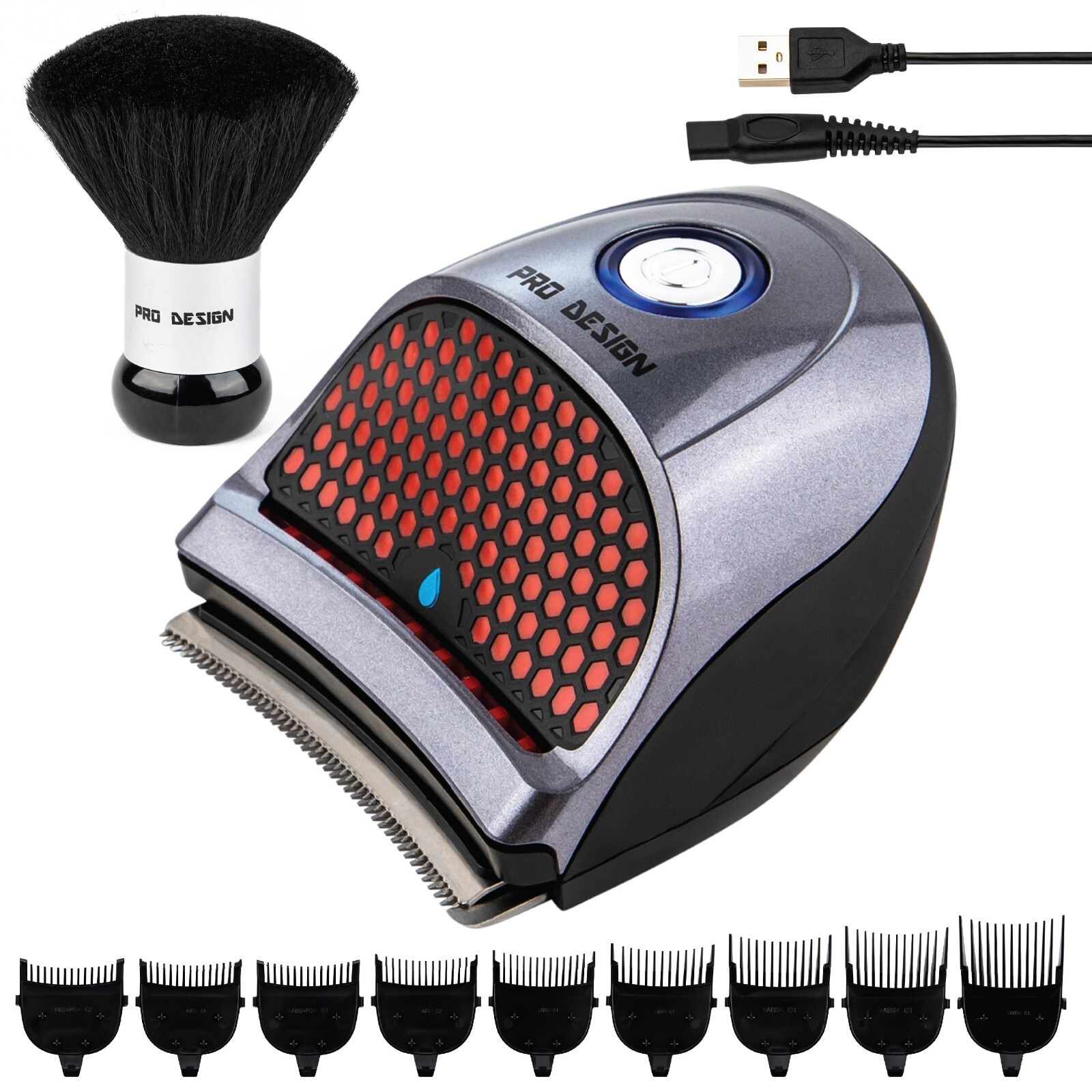 Pro Design Shortcut Hair Clippers and Beard Trimmer with 9 Guide Combs Pro Design Shortcut Hair Clippers and Beard Trimmer with 9 Guide Combs