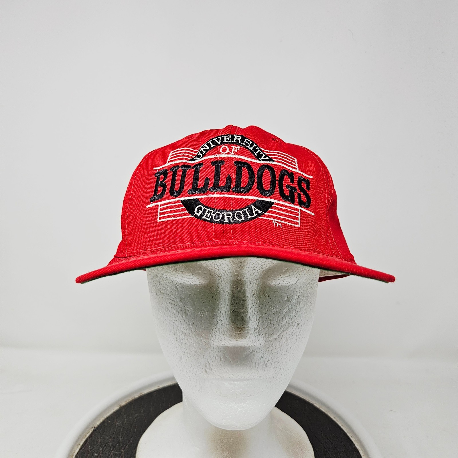 Vintage Geogia Bulldogs Snapback Hat 80s Made In USA Red NCAA Logo Vintage Geogia Bulldogs Snapback Hat 80s Made In USA Red NCAA Logo