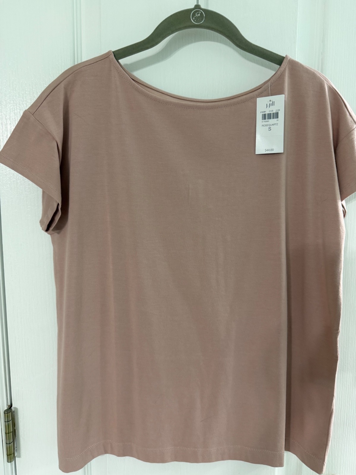 J.Jill Luxe Supima Short Sleeve Tee  SZ  S Color Rose Quartz NWT F/S