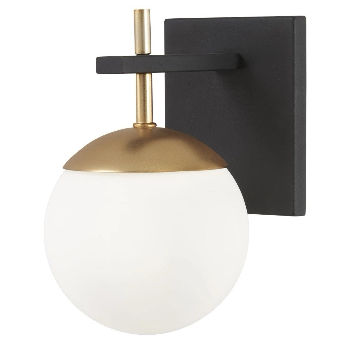New George Kovacs P1350-618 Alluria Wall Sconce 1-Light, Opal Glass Black/Gold New George Kovacs P1350-618 Alluria Wall Sconce 1-Light, Opal Glass Black/Gold