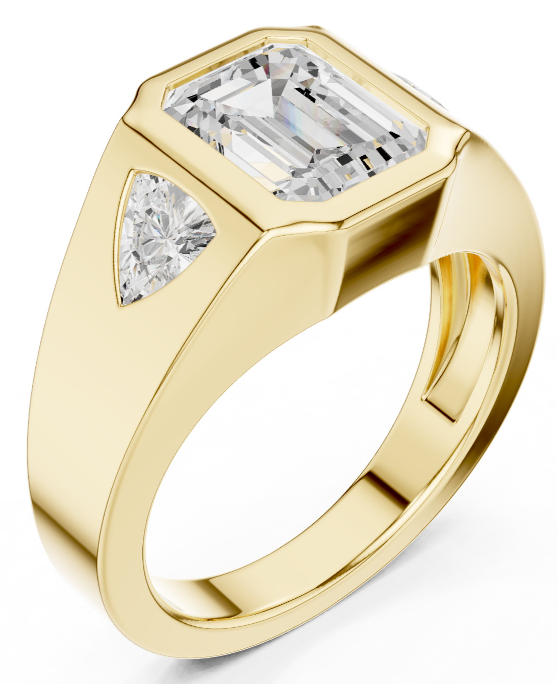 Emerald Certified 2.5 Ct Lab Grown Diamond Engagement Men\'s Ring 14K Gold Over