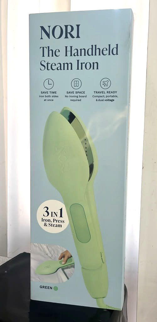 Nori The Handheld Steam Iron 3 in 1 Iron, Press & Steam Green New & Sealed