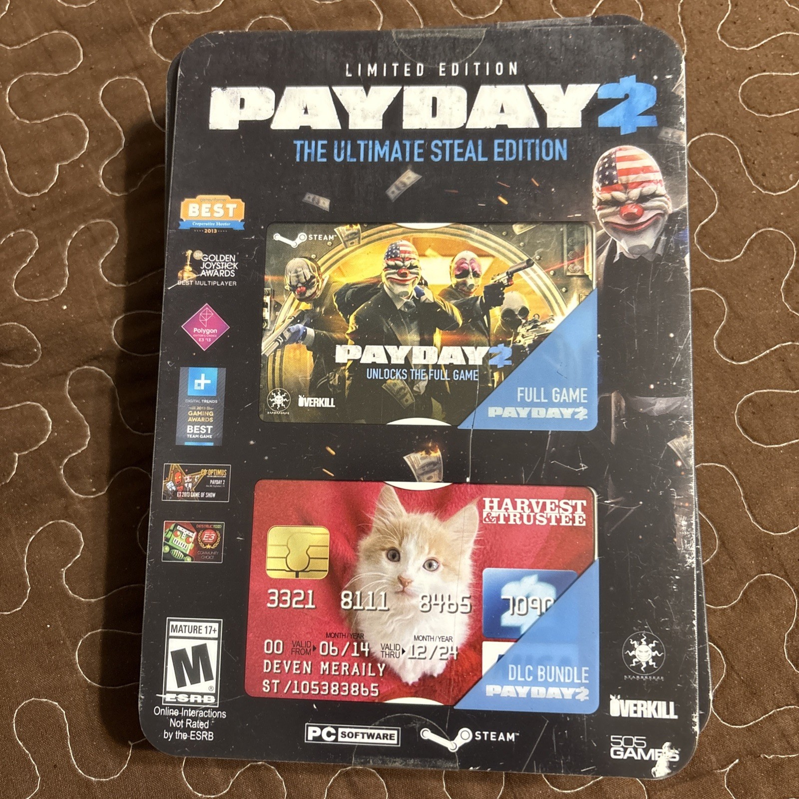 Limited Edition Payday 2 The Ultimate Steal Edition (PC) Factory Sealed