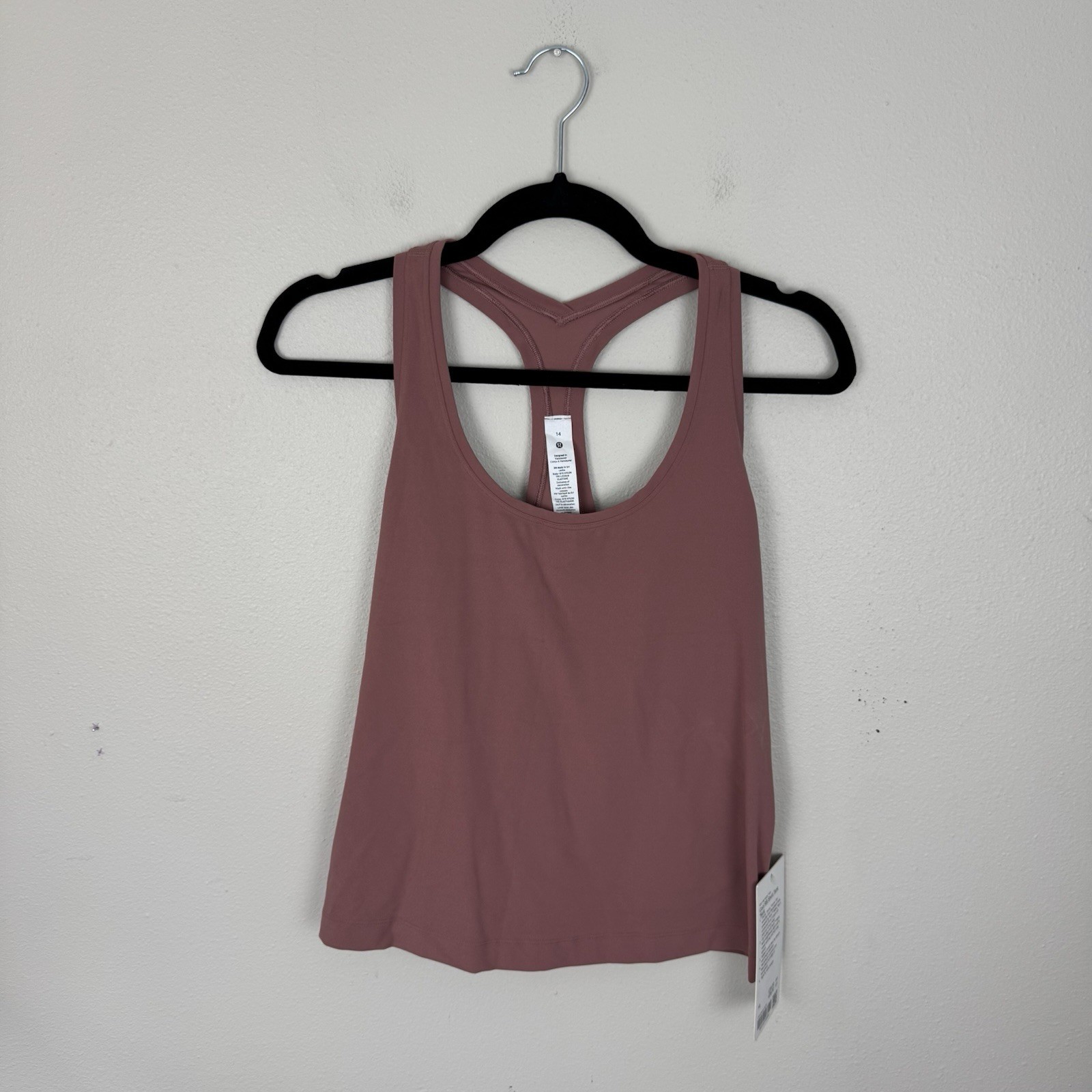 Lululemon Cool Racerback Short Tank Top *Nulu Size 14 Blush Pink Spiced Chai