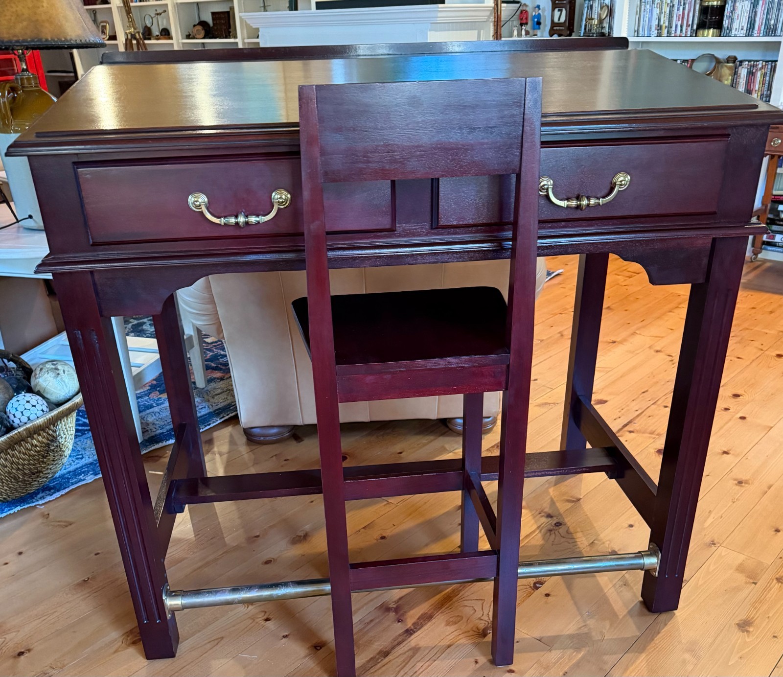 Gorgeous Maitland-Smith Solid Cherry Wood Drafting Table
