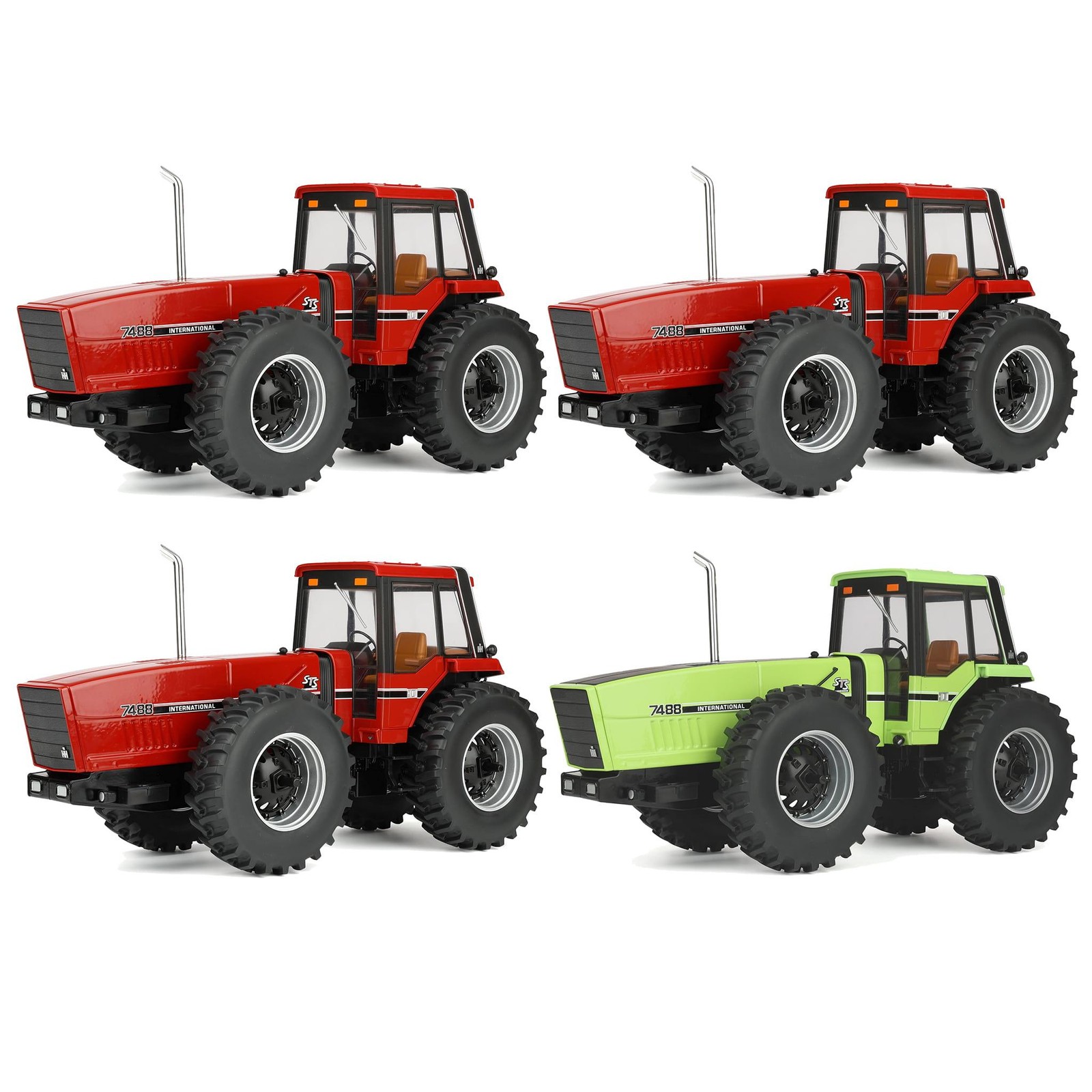 1/16 International Harvester 7488 4WD 2+2 Tractor, OBT Excl, ERTL , 44582-Set-4