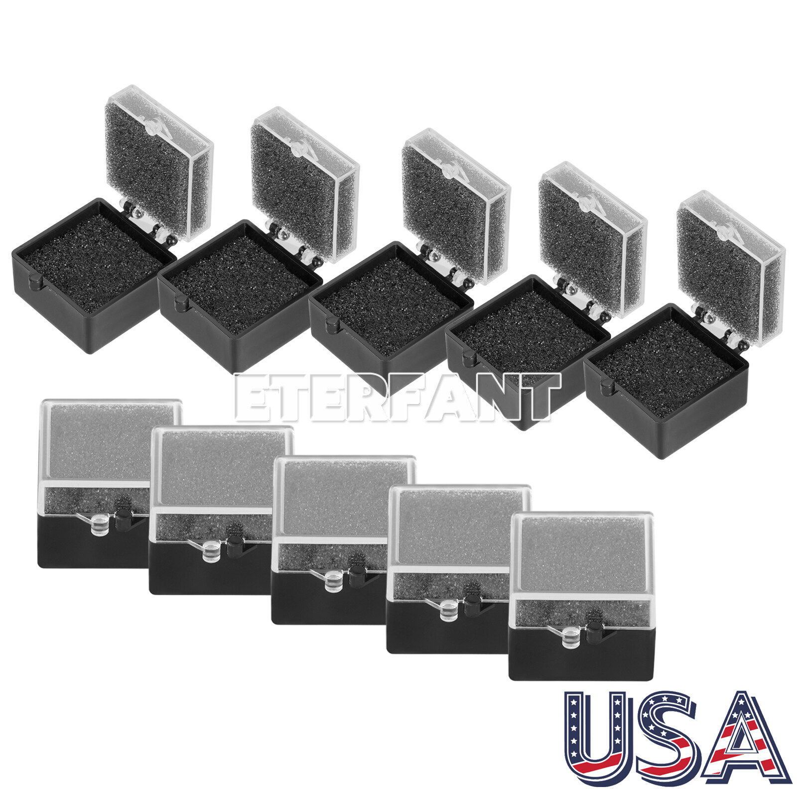 1000Pcs Dental Lab Crown/Veneer/Bridge Boxes- 1''-Clear Top with Sponge Fillers