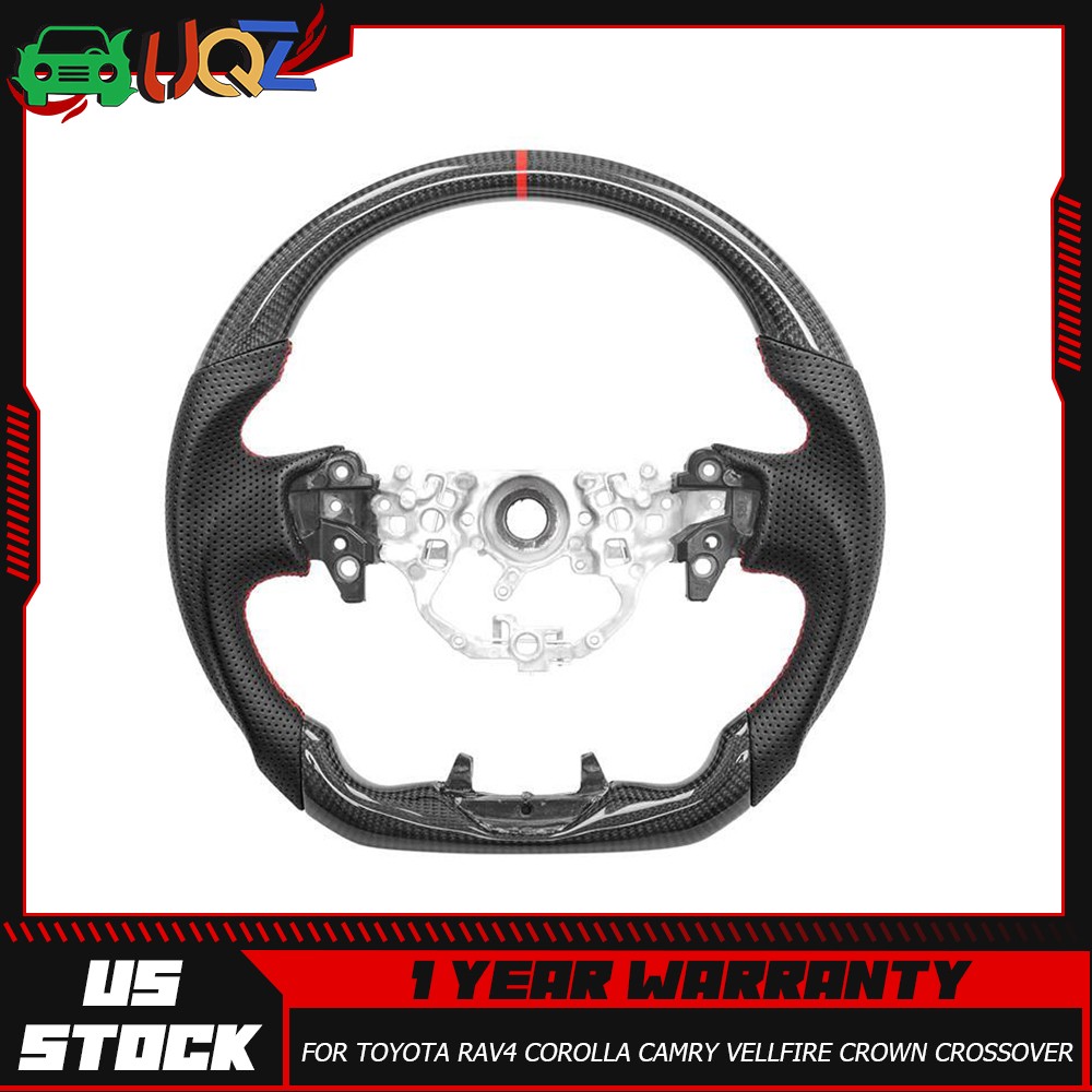 Real Carbon Fiber Steering Wheel For Toyota Camry Corolla RAV4 24-26 Flat Bottom