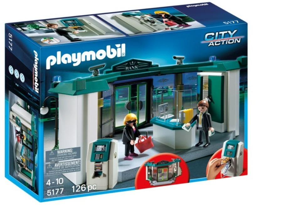 Playmobil City Action 5177 Bank with Safe ATM Thief Brand New In Box N Playmobil City Action 5177 Bank with Safe ATM Thief Brand New In Box N