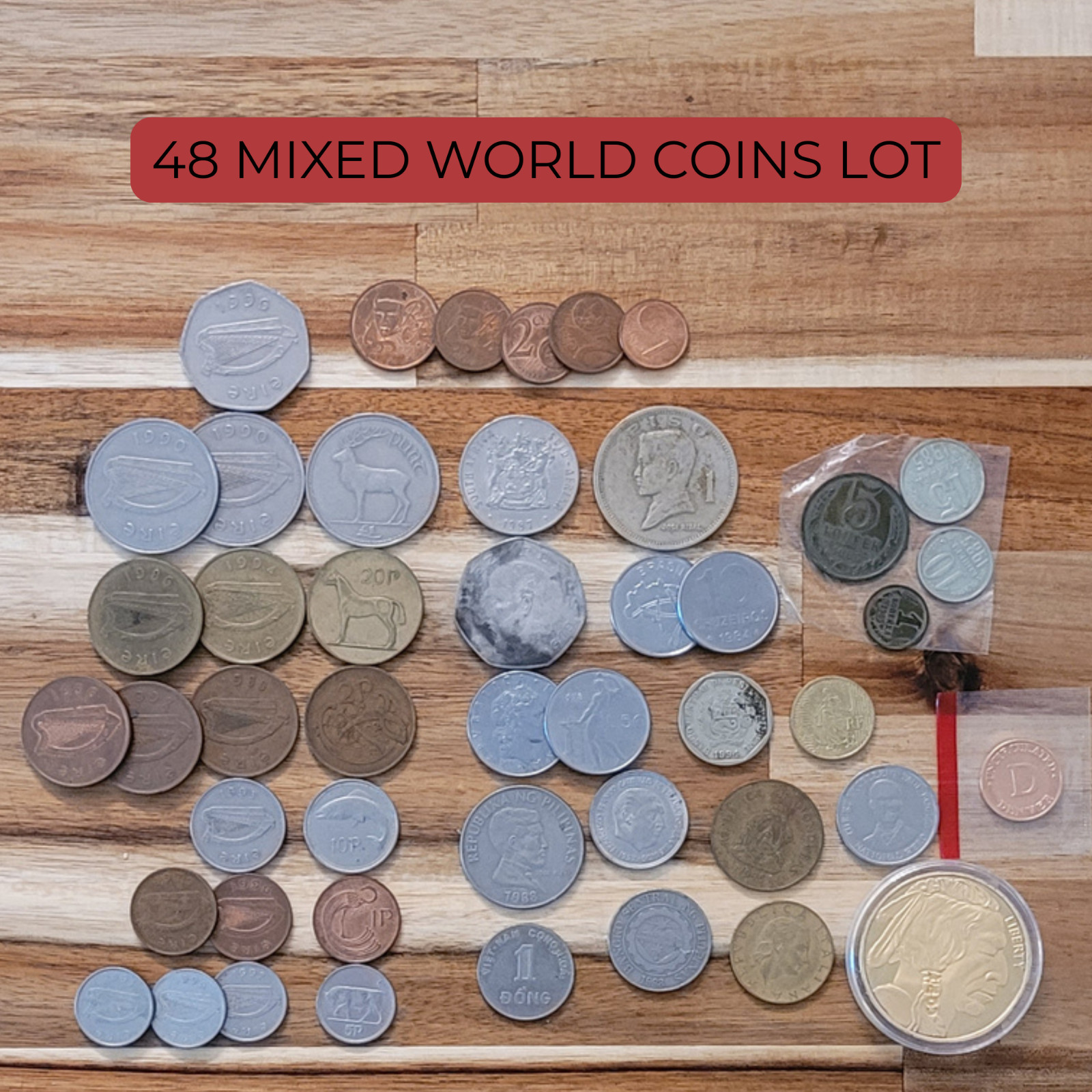 47 Foreign Coins World Coin Lot Ireland, UK, Italy, Vietnam, Honduras, Brazil + 47 Foreign Coins World Coin Lot Ireland, UK, Italy, Vietnam, Honduras, Brazil +
