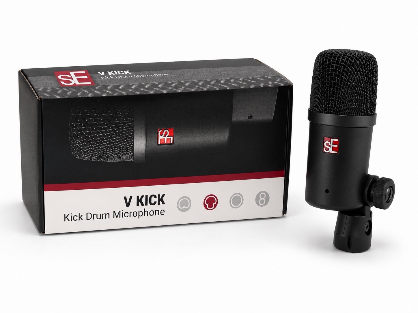Se Electronics V KICK Black Dynamic Kick Drum Microphone Bass Guitar Cab Mic Se Electronics V KICK Black Dynamic Kick Drum Microphone Bass Guitar Cab Mic