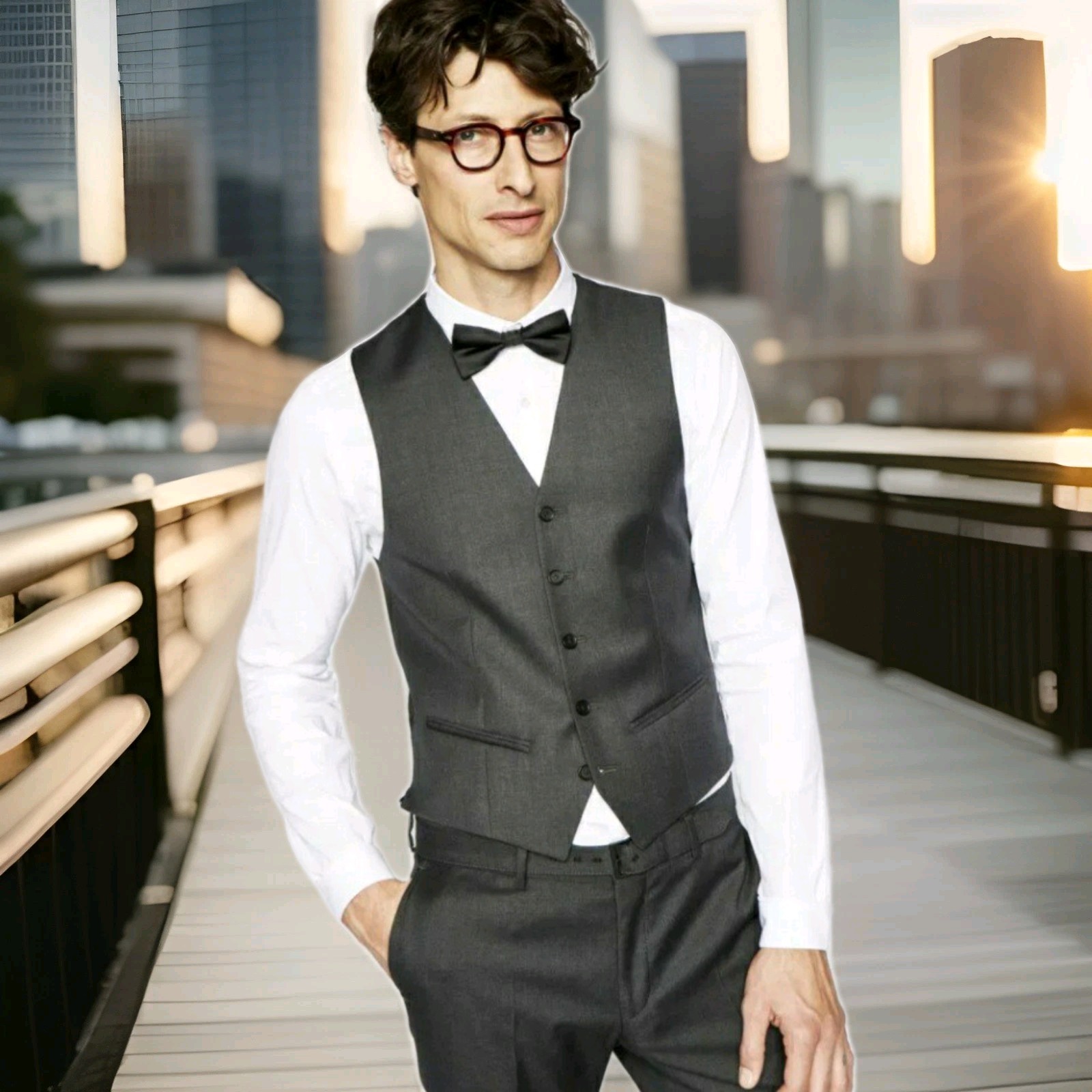 THE KOOPLES: $225: GRAY: TAILOR SUPER 100\'S VEST/WAISTCOAT: EU 44/US 34: XS: NEW