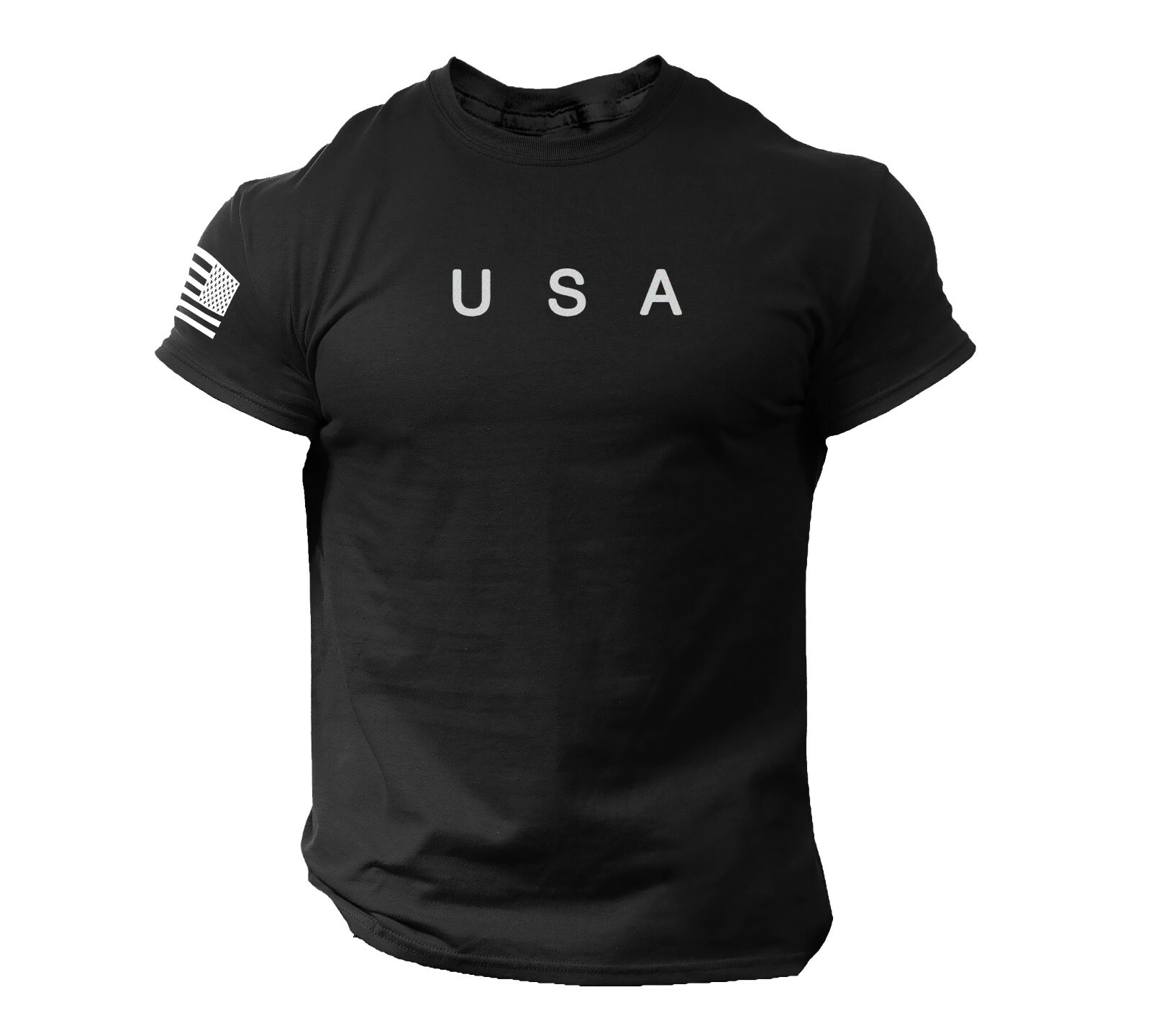 USA Flag Men T Shirt American Tee Patriotic Gym 100% Cotton S - XXL USA Flag Men T Shirt American Tee Patriotic Gym 100% Cotton S - XXL