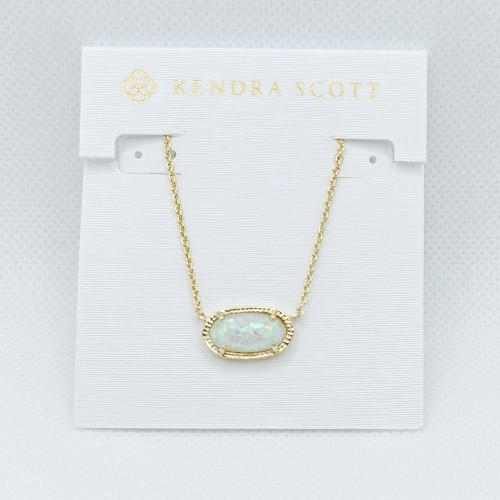 Kendra Scott Elisa Gold Plated Pendant Necklace in White Opal Kendra Scott Elisa Gold Plated Pendant Necklace in White Opal