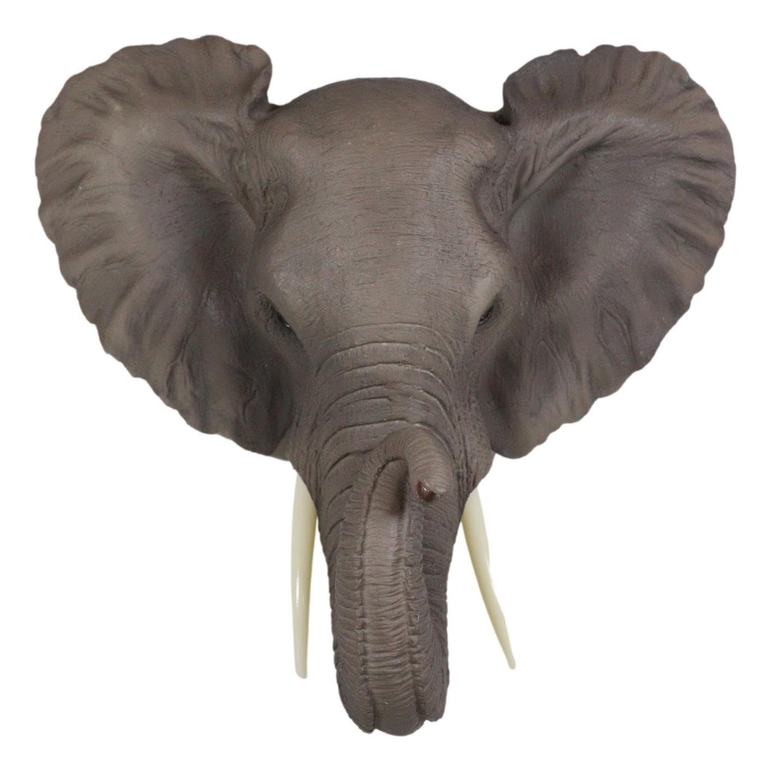 Ebros Safari African Bush Elephant With Trunk Up Wall Bust Sculpture 9