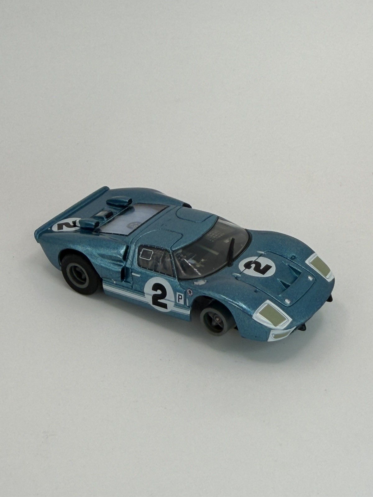 TOMY AFX Racemasters Mega G Ford GT40 #2 Blue Metallic HO Slot Car Clean