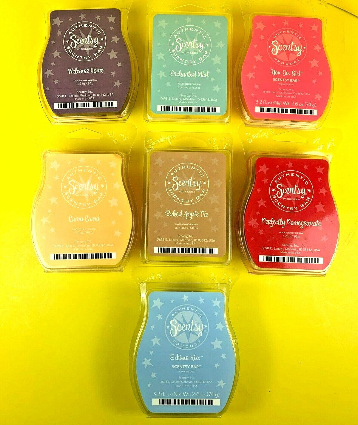 Scentsy Wickless Various Scents Scentsy Bar Set of 7 2.4 oz. - 3.2 oz.