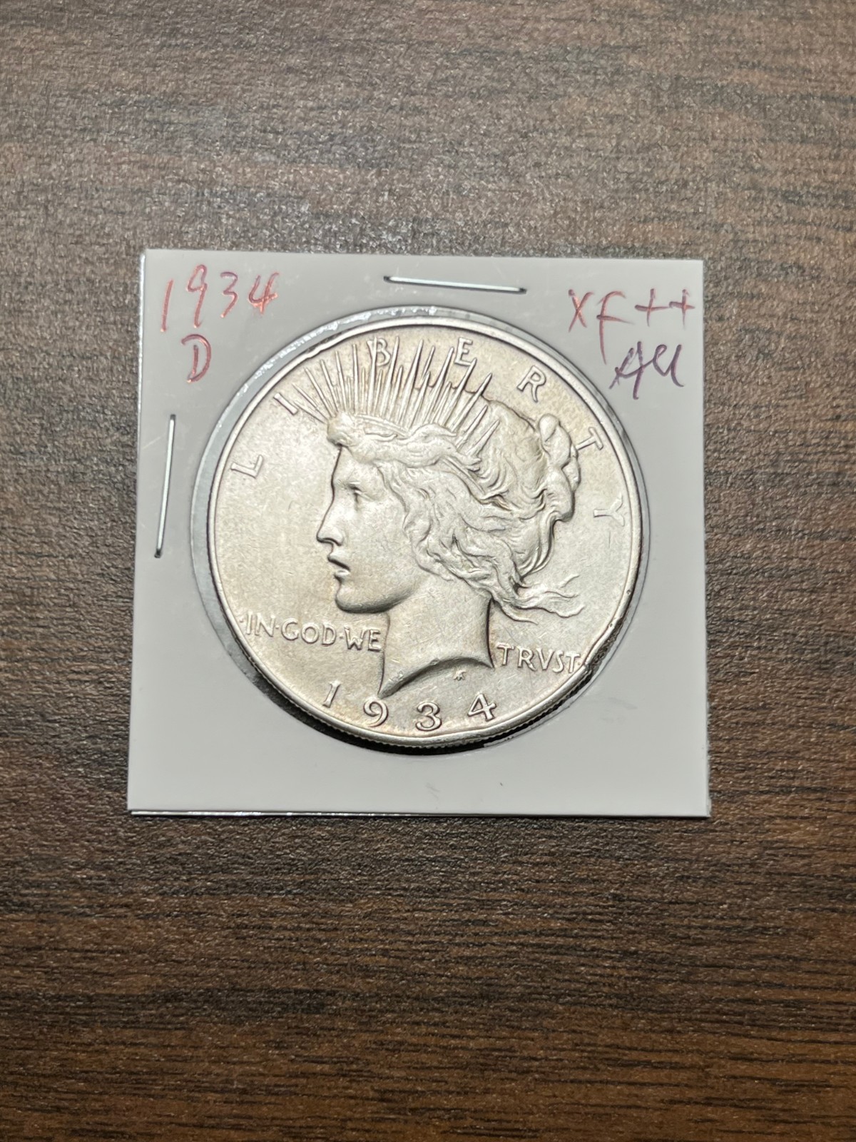 1934 D Peace silver dollar AU #s23 GUARANTEE GENUINE 1934 D Peace silver dollar AU #s23 GUARANTEE GENUINE
