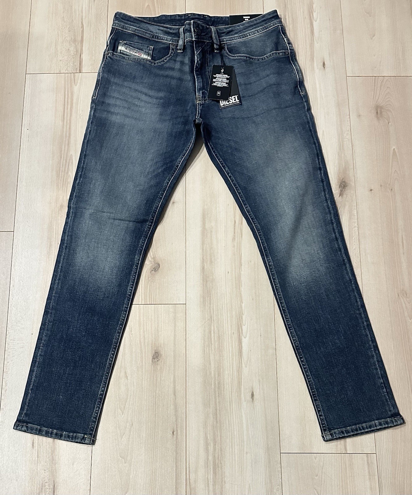 DIESEL JEANS Thommer 33 x 32 Slim Jeans Trousers NWT - RE062 Blue Denim $250