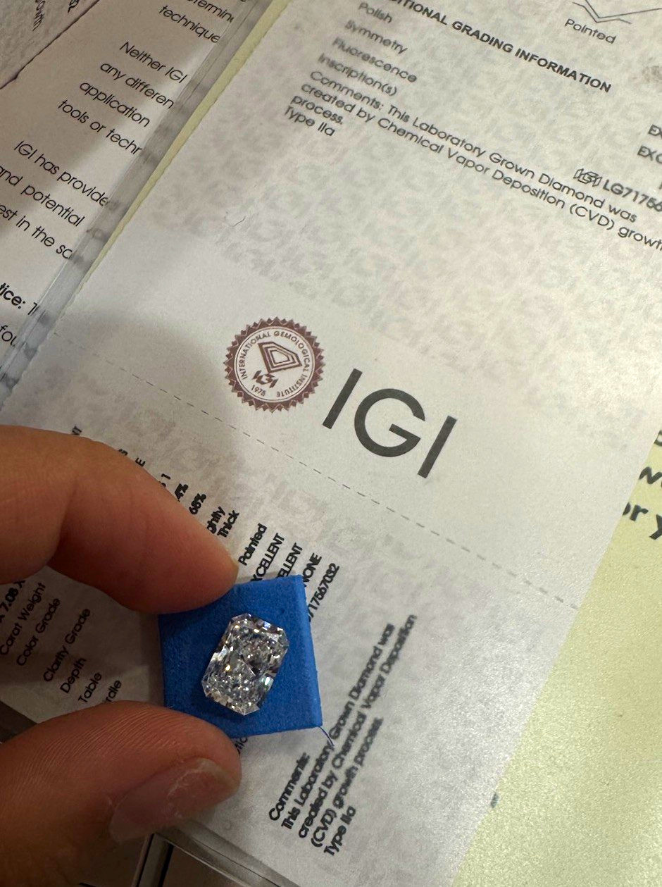 IGI Certified Lab-Grown Radiant Cut Diamond 2.85ct E VS1