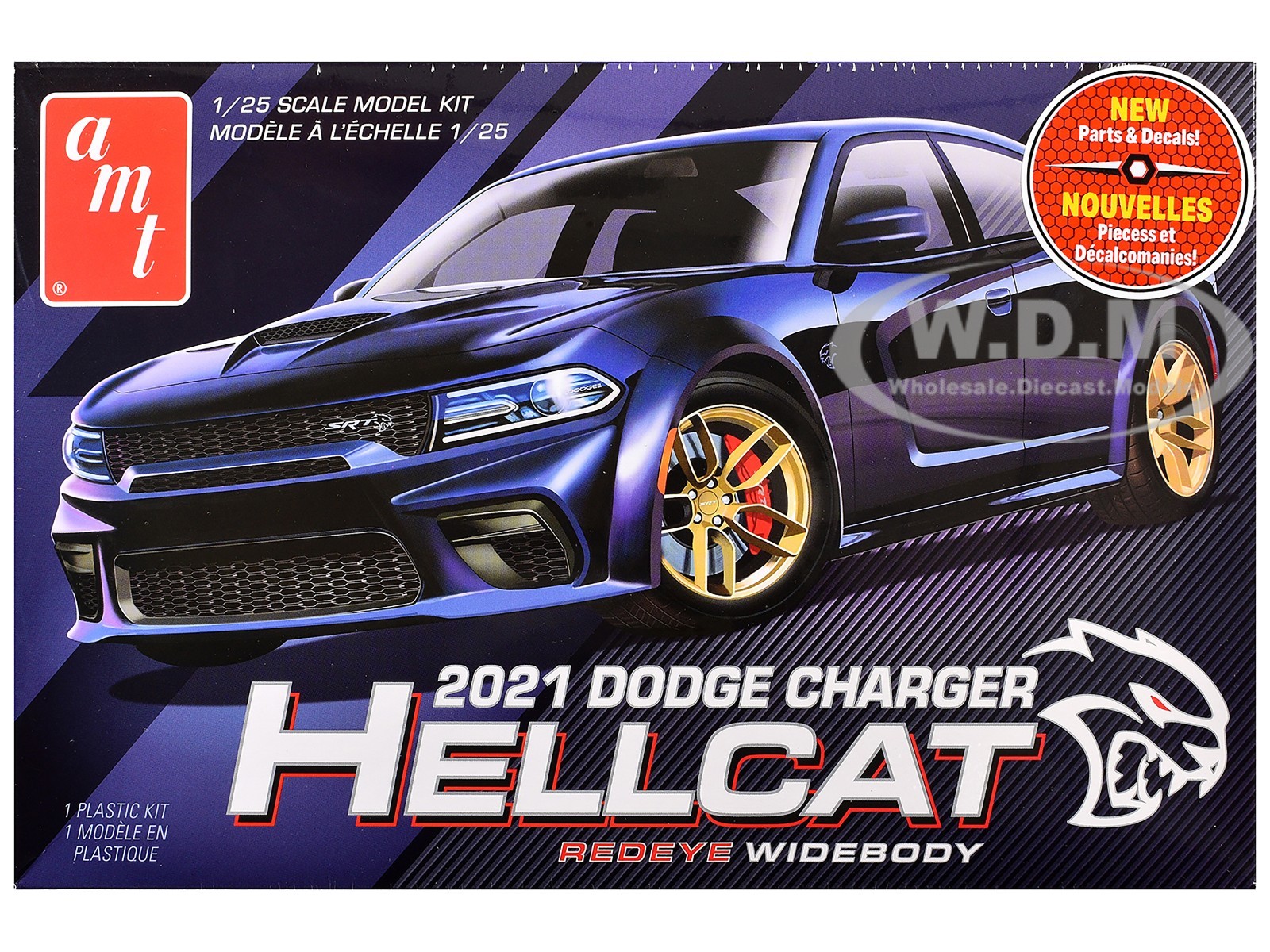 SKILL 2 MODEL KIT 2021 DODGE CHARGER HELLCAT REDEYE 1/25 SCALE BY AMT AMT1325