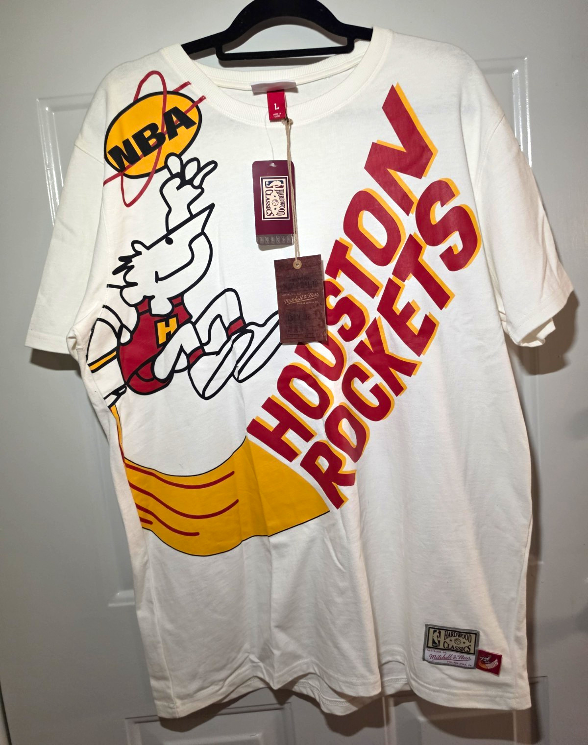 Mitchell & Ness Houston Rockets Hardwood Classics NBA Graphic T-Shirt White L Mitchell & Ness Houston Rockets Hardwood Classics NBA Graphic T-Shirt White L