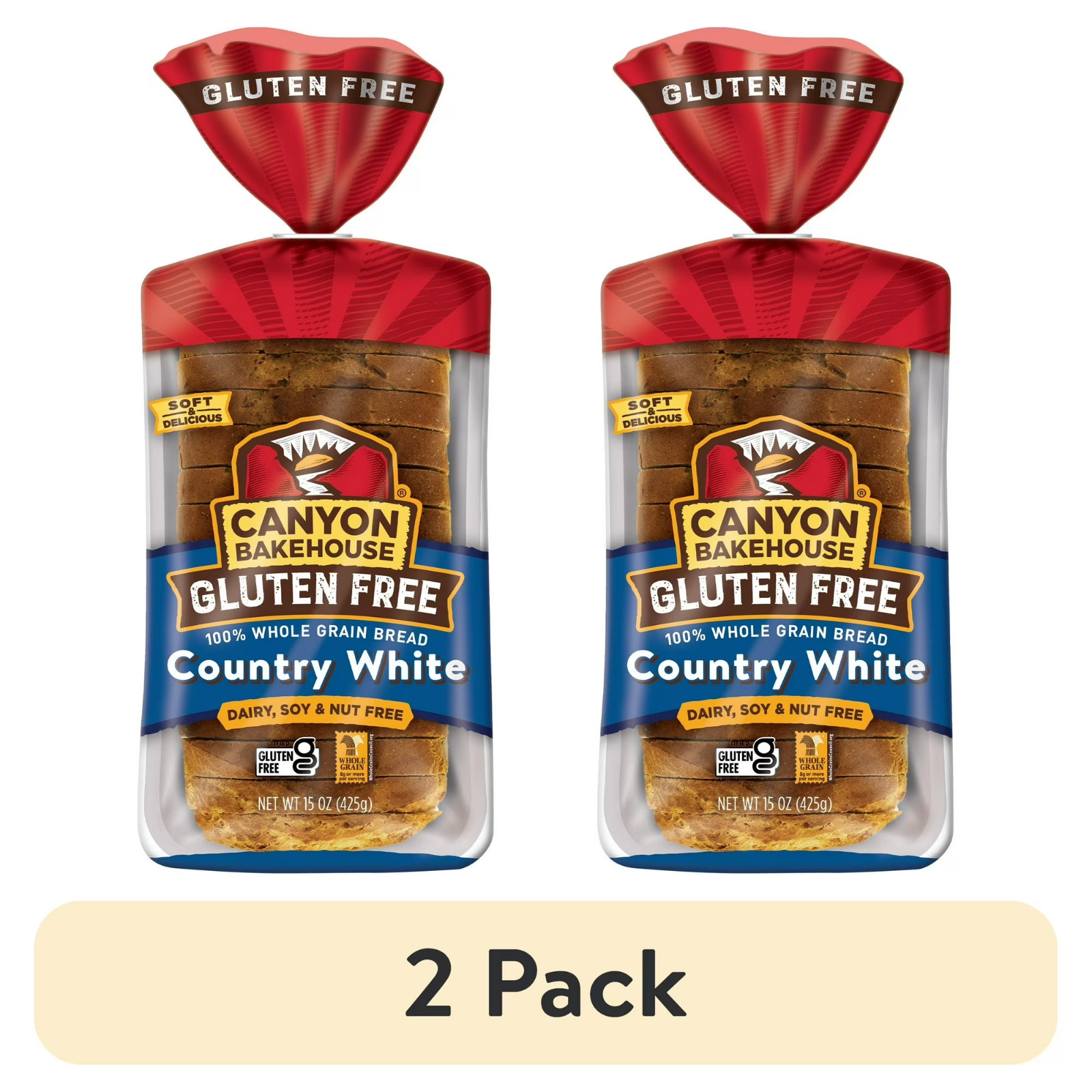 (Pack of 2)Bakehouse Country  100% Whole Grain Sandwich Bread 15 oz Each.....