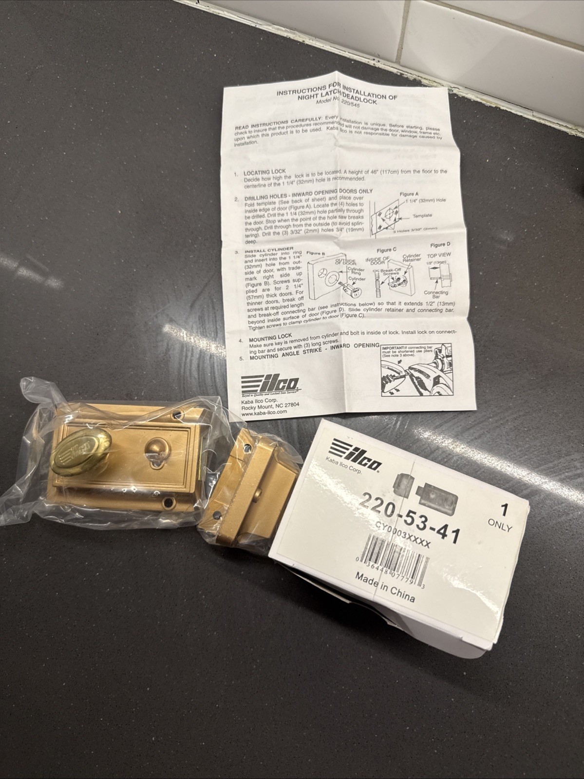 New Ilco 220-53-41 Cylinder Jimmy Proof Deadbolt KW1 Kwikset Surface Mount Lock