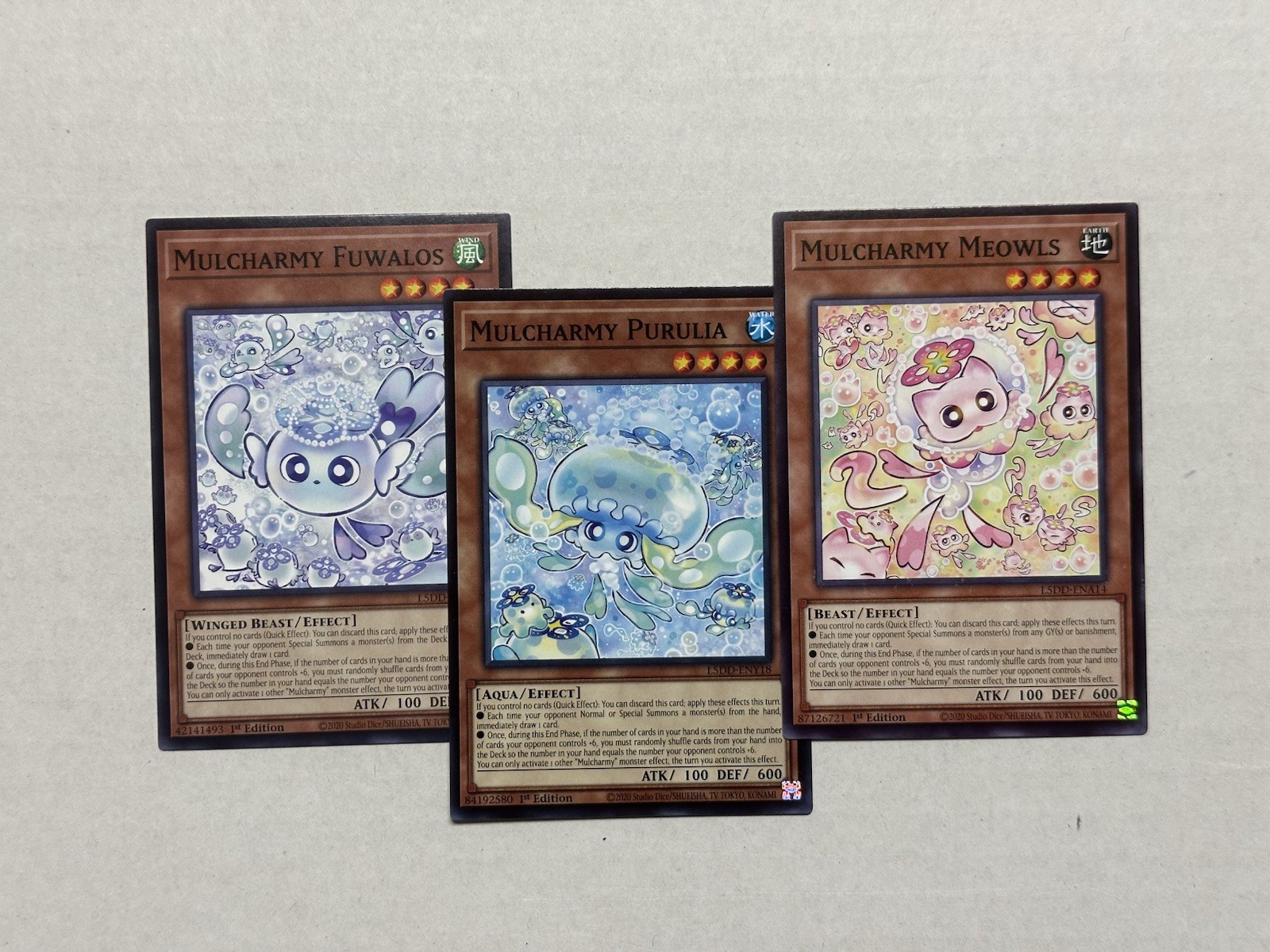 Mulcharmy Purulia Fuwalos Meowls Yugioh L5DD Common Set Of 3 Mulcharmy Purulia Fuwalos Meowls Yugioh L5DD Common Set Of 3