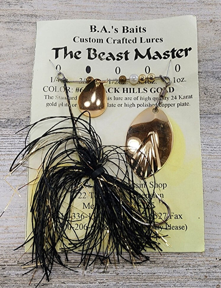 Vintage BA\'s Baits The Beast Master Custom Crafted Lure 3/8 oz Spinner Bait Vintage BA\'s Baits The Beast Master Custom Crafted Lure 3/8 oz Spinner Bait